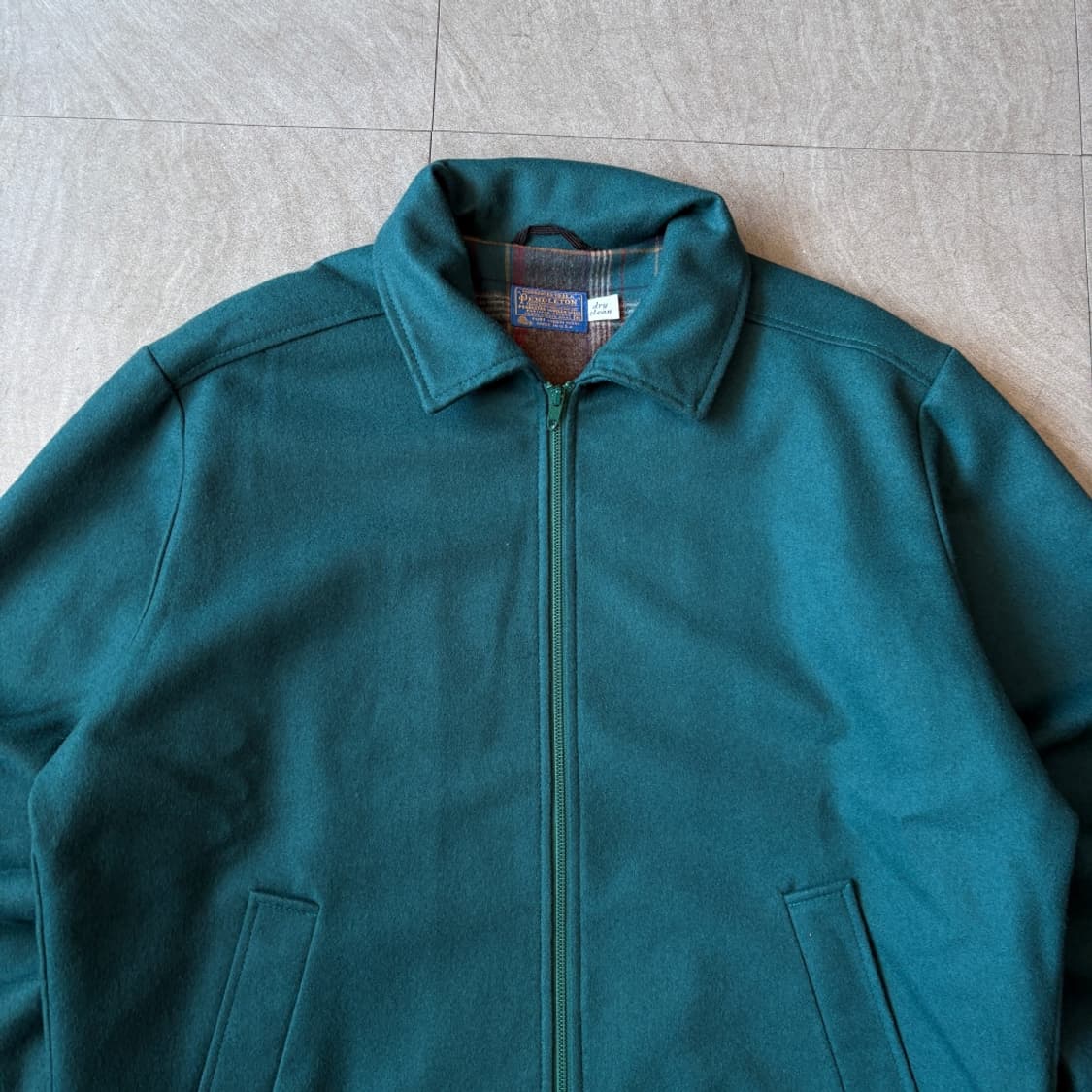 90s 90년대 미국 생산 펜들턴 그린 울 블루종 자켓  상품이미지3
