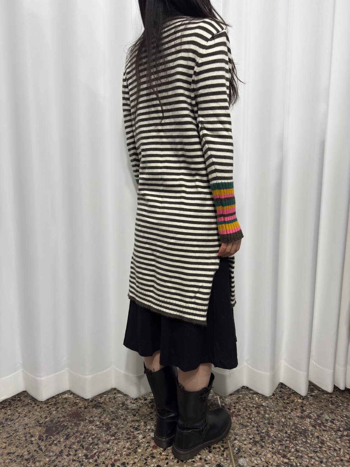 brown stripe design cardigan 상품이미지4