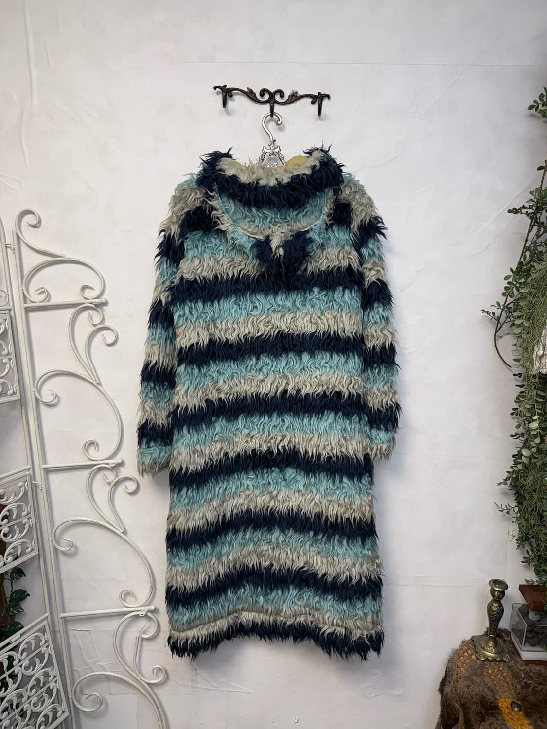 Oilily blue stripe grunge fur duffle 코트 상품이미지2