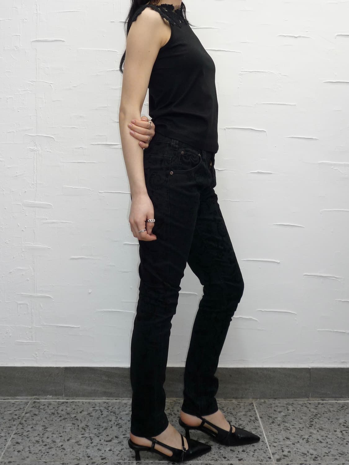 black lace sleeveless 상품이미지3