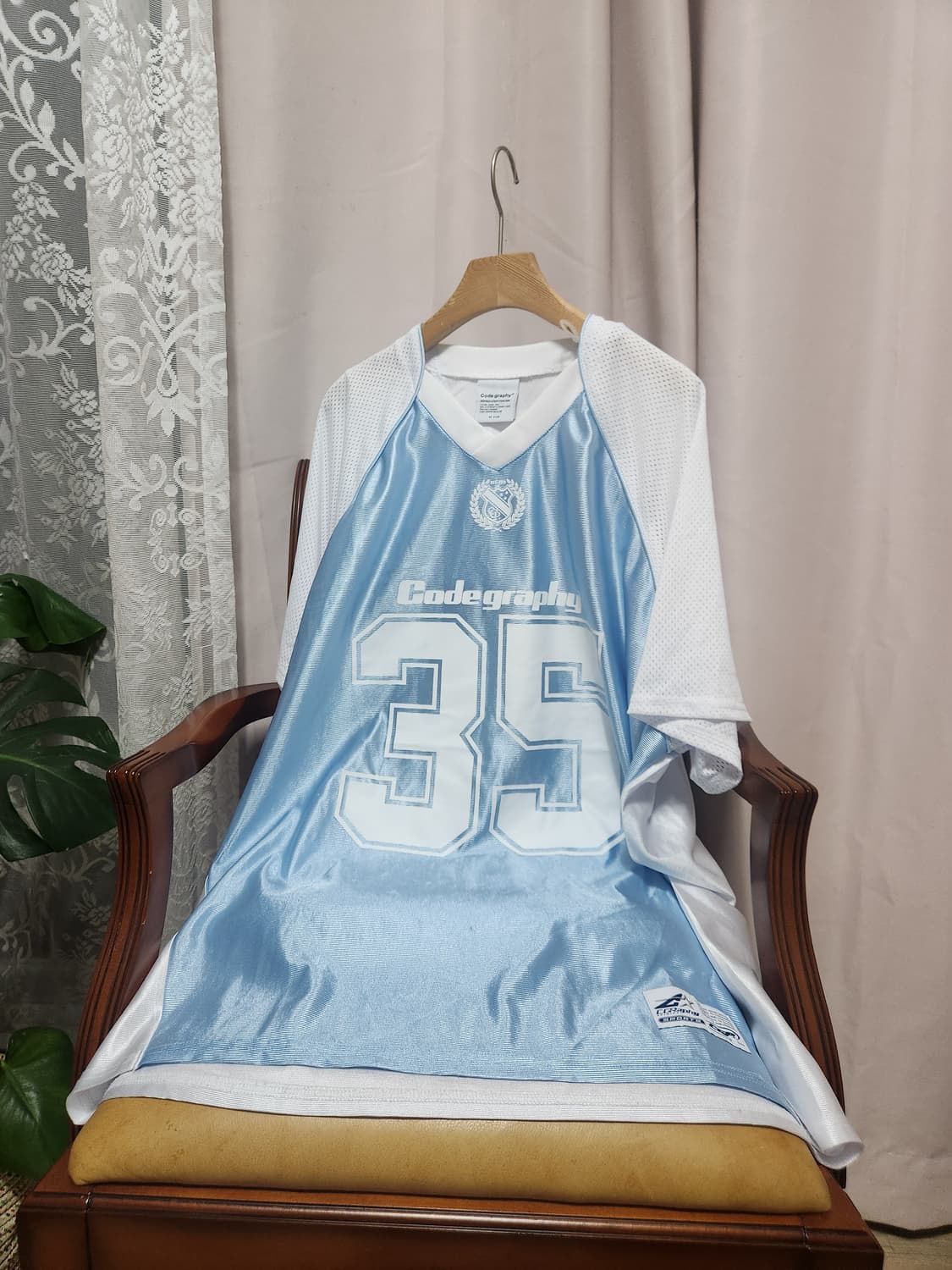 code graphy 35번 메쉬 유니폼 하늘색 상품이미지1