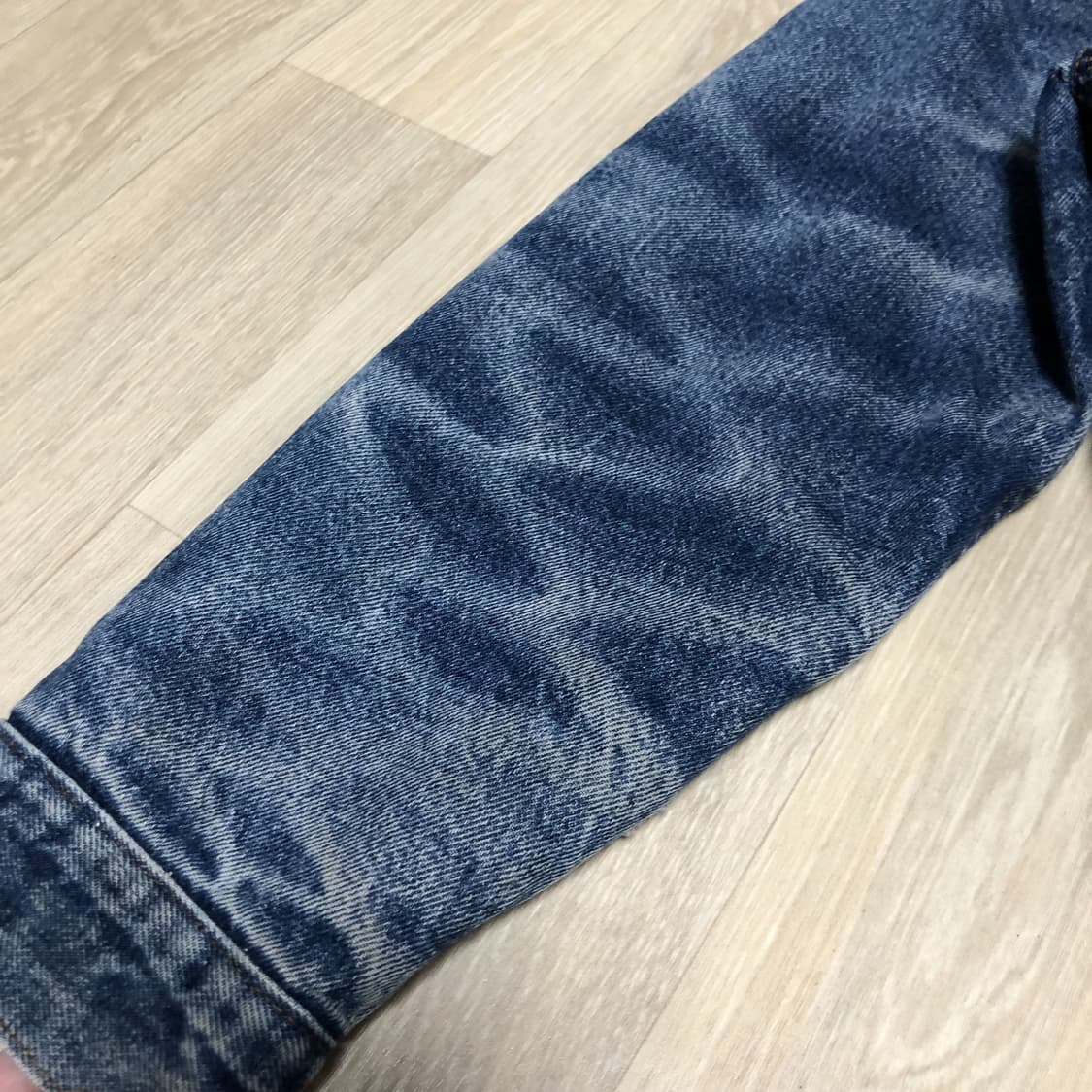 (L-XL) 80's 리바이스 70608 데님 쉐르파 하드 워시드 자켓 상품이미지2