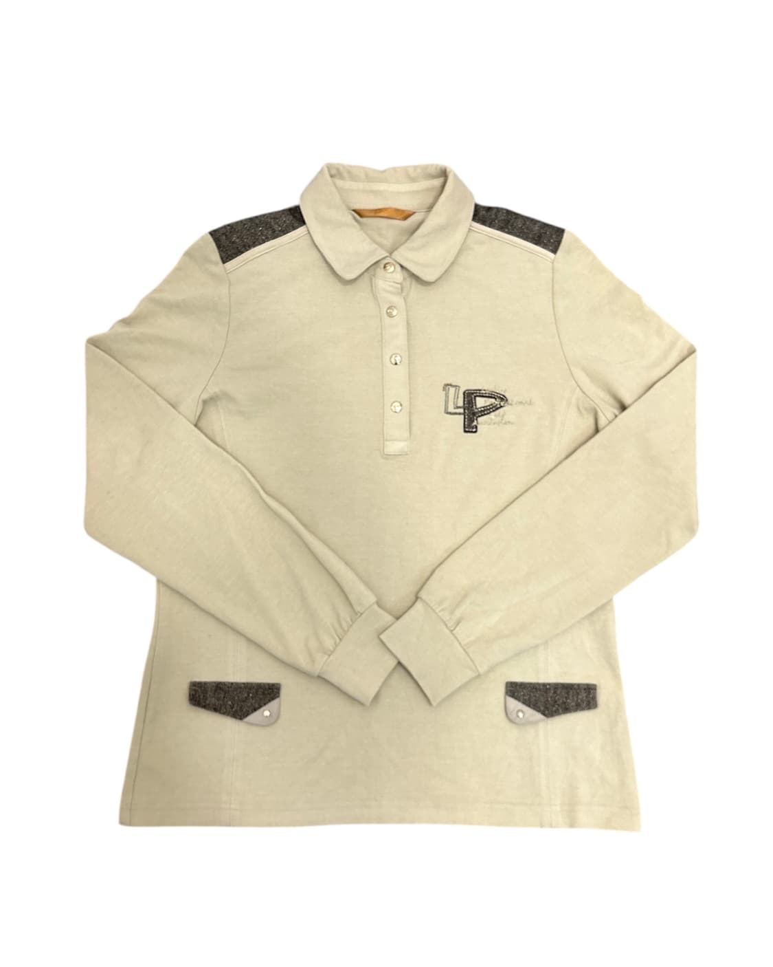 헤링본 버튼 긴팔 카라티 상품이미지4