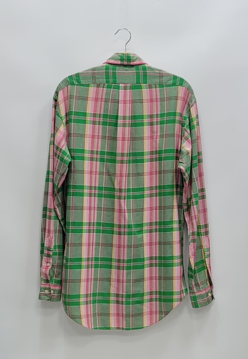 POLO 폴로 랄프로렌 클레식핏 체크 셔츠 / 남 15 M 그린 핑크
 상품이미지2