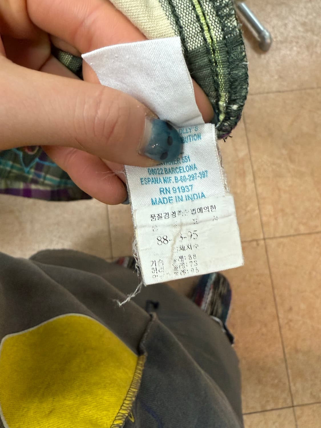 오일릴리 여성 패치 체크 멜빵스커트  상품이미지7