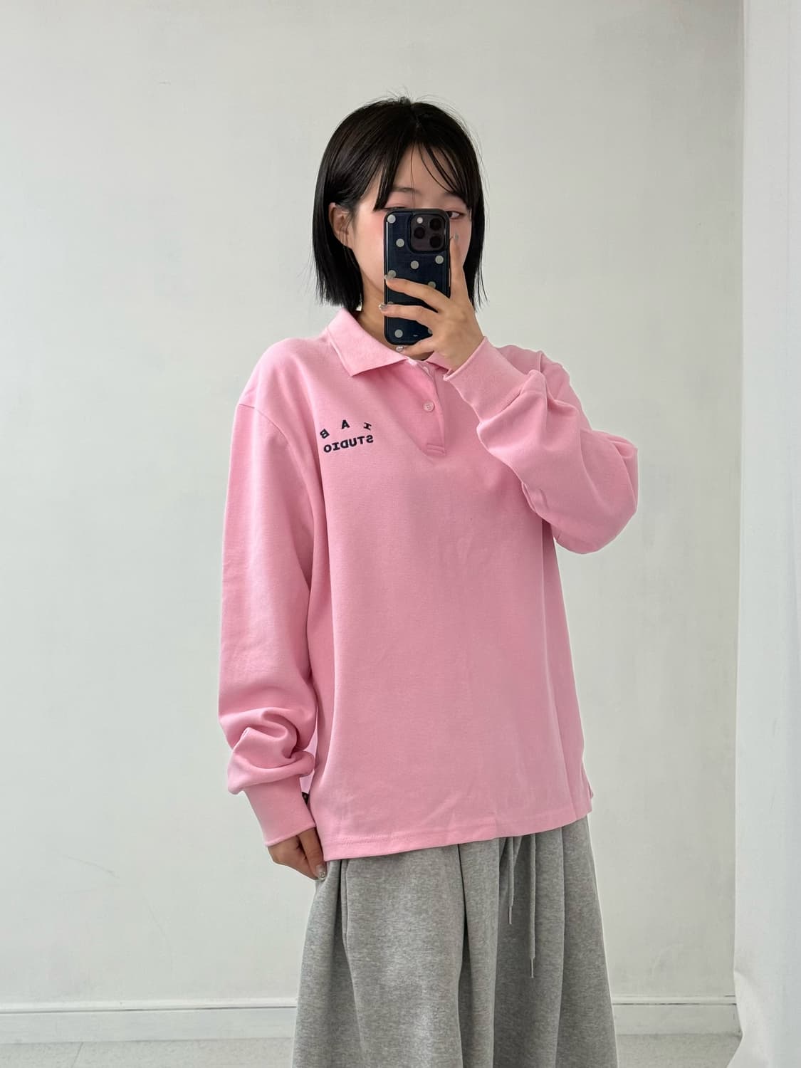 아이앱스튜디오 핑크 피케이 롱슬리브 상품이미지2