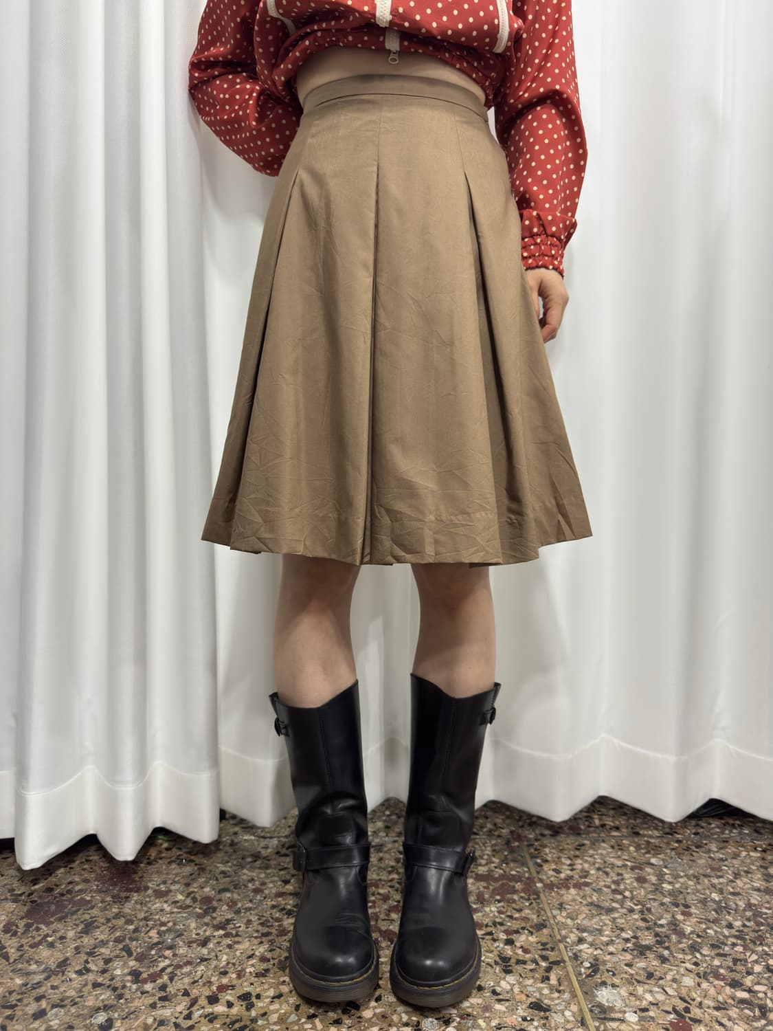 indivi beige midi pleats skirt 상품이미지3
