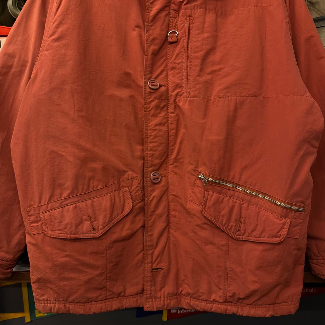 AVIREX 아비렉스 로즈 컬러 레더 카라 밀리터리 필드 코트 헌팅 자켓 상품이미지4