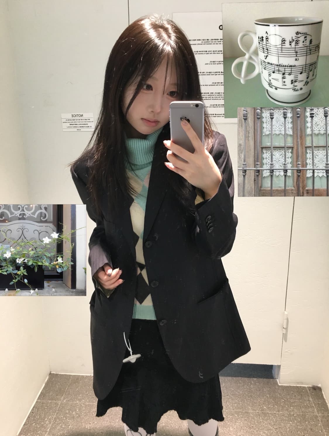 빈티지 아가일 프레피 코디세트 상품이미지1