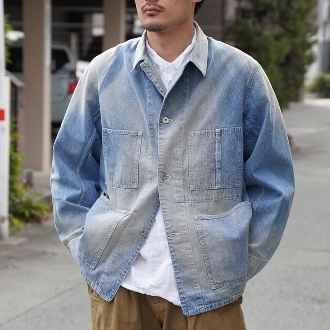 오베르쥬 선블리치 데님 커버올 42사이즈 상품이미지4