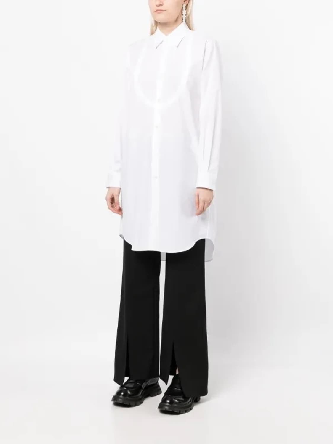 Comme des garcons 꼼데가르송 롱 코튼 셔츠 원피스 화이트 상품이미지2