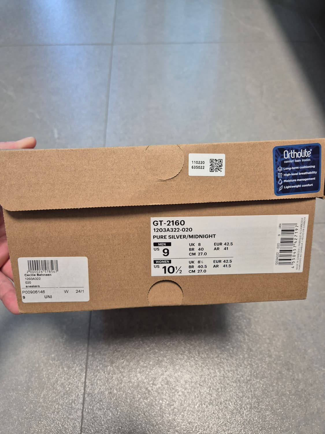 아식스 X 세실리에반센 GT-2160 퓨어 실버 미드나잇 270 상품이미지6
