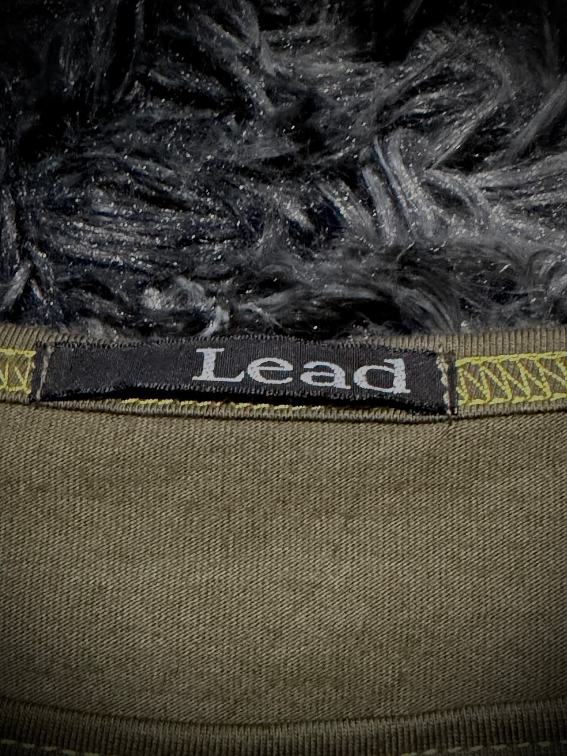 Lead 카키 글리터 레터링 스컬 프린팅 반발티 상품이미지9