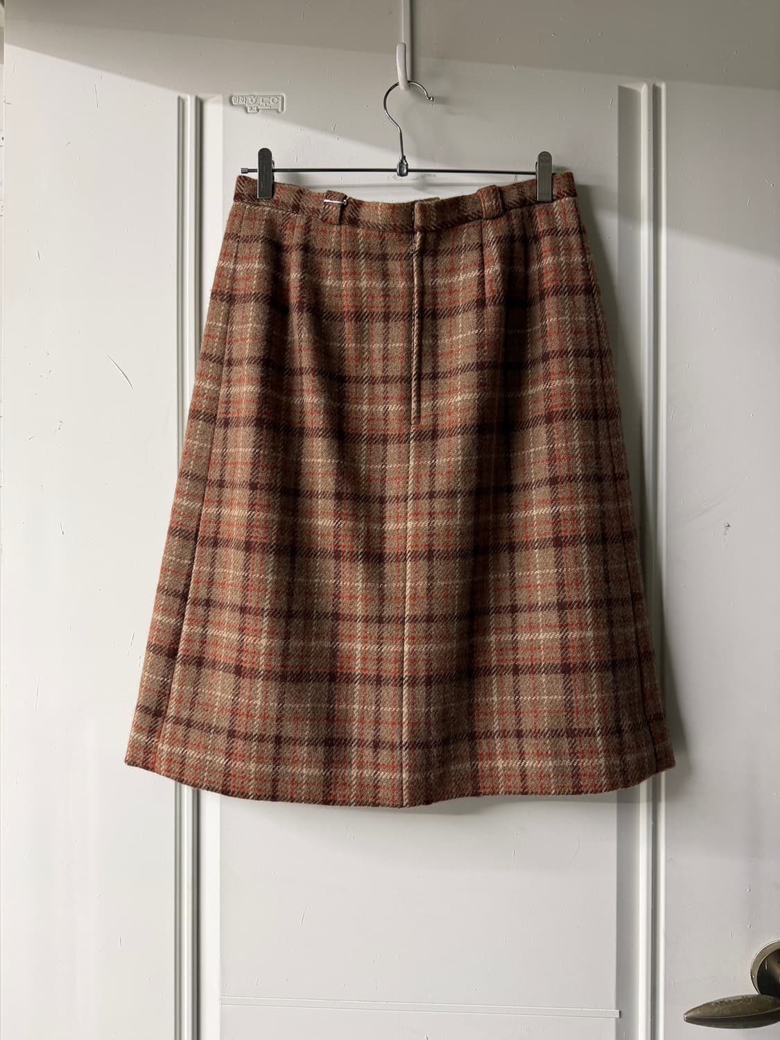일본빈티지 울 체크 플리츠 미디스커트 상품이미지7