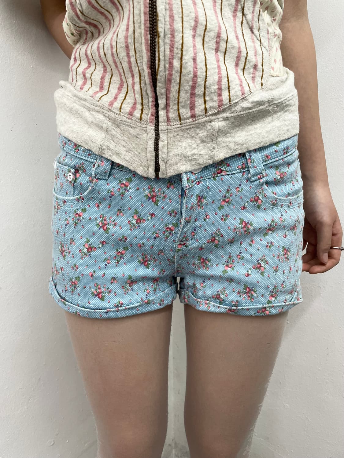 블루 플로럴 숏츠 상품이미지1