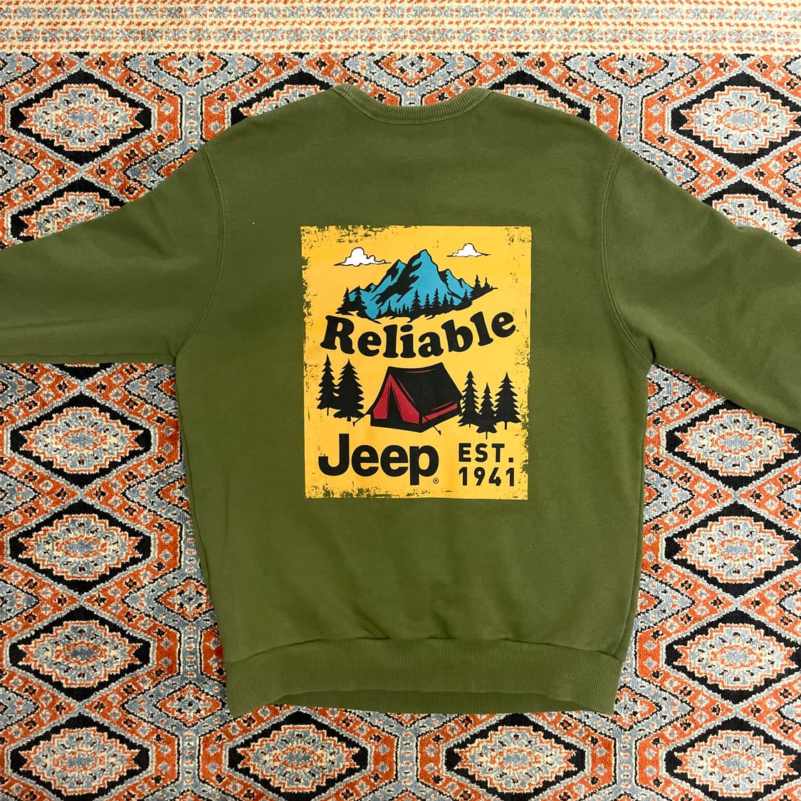 지프 백프린팅 카키 맨투맨 티셔츠 호칭155 상품이미지5