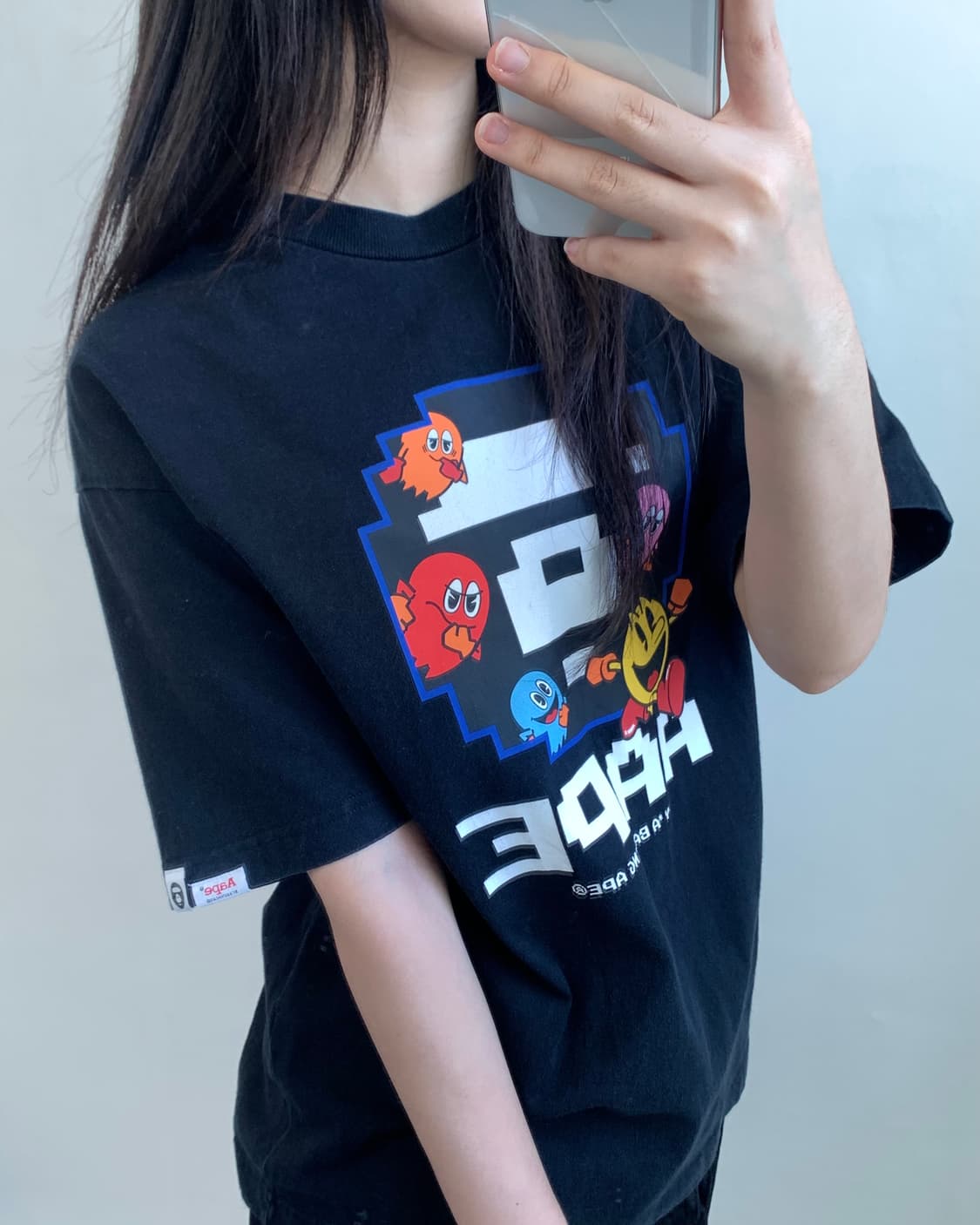 Ape 베이프X팩맨 블랙 픽셀프린팅 티셔츠  상품이미지1