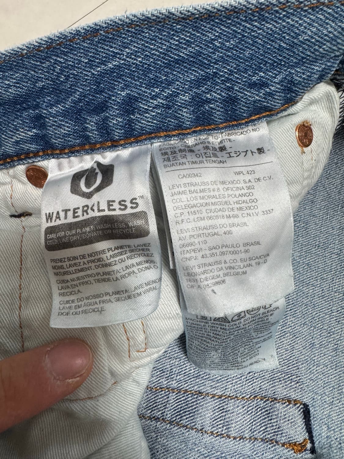 리바이스 501 오리지널핏 W34 워터리스 라이트블루 상품이미지5
