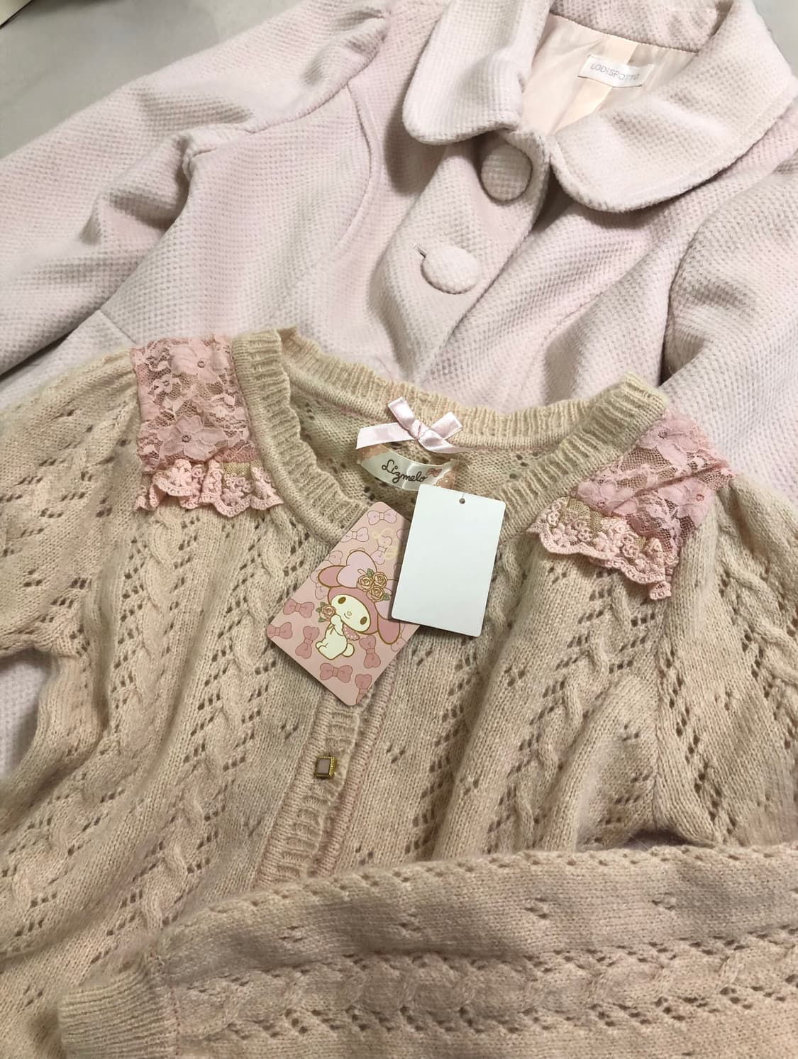 택O 새상품 리즈리사 리즈멜로 히메갸루 라떼갸루 핑크 가디건 상품이미지1