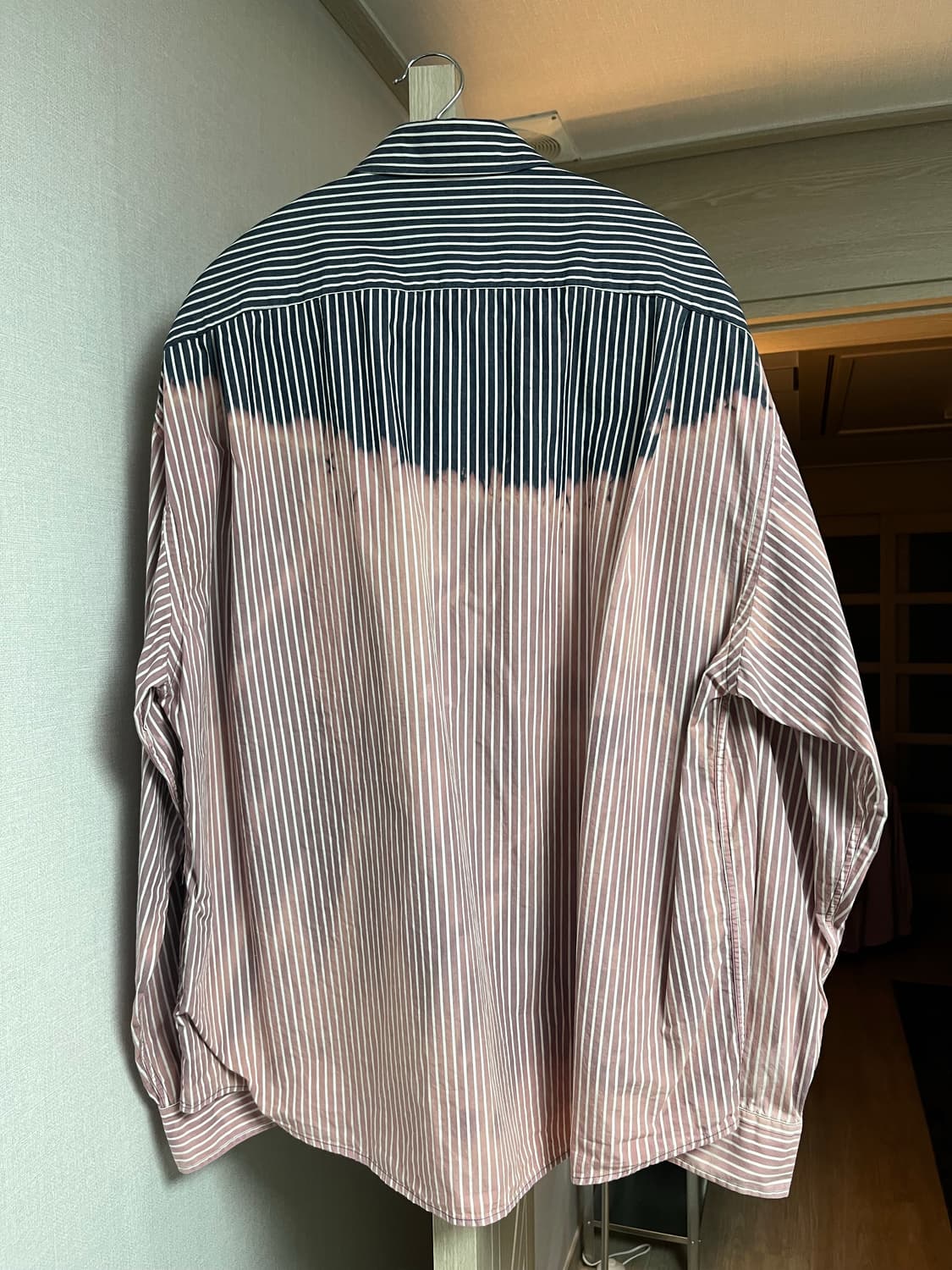 네이더스 핑크 다이드 스트라이프 셔츠 상품이미지3