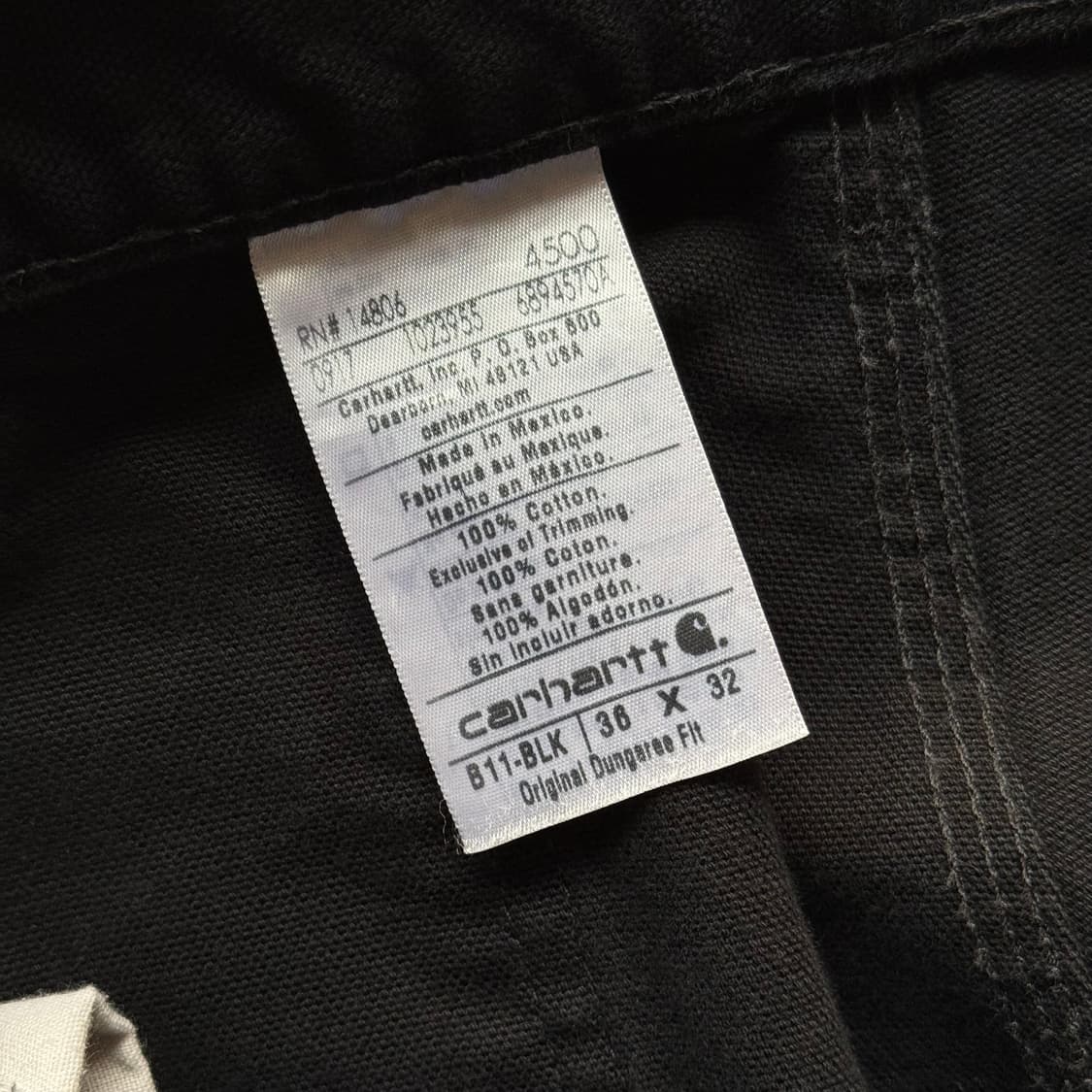 칼하트 B11 싱글니 카펜터 팬츠 블랙 상품이미지9