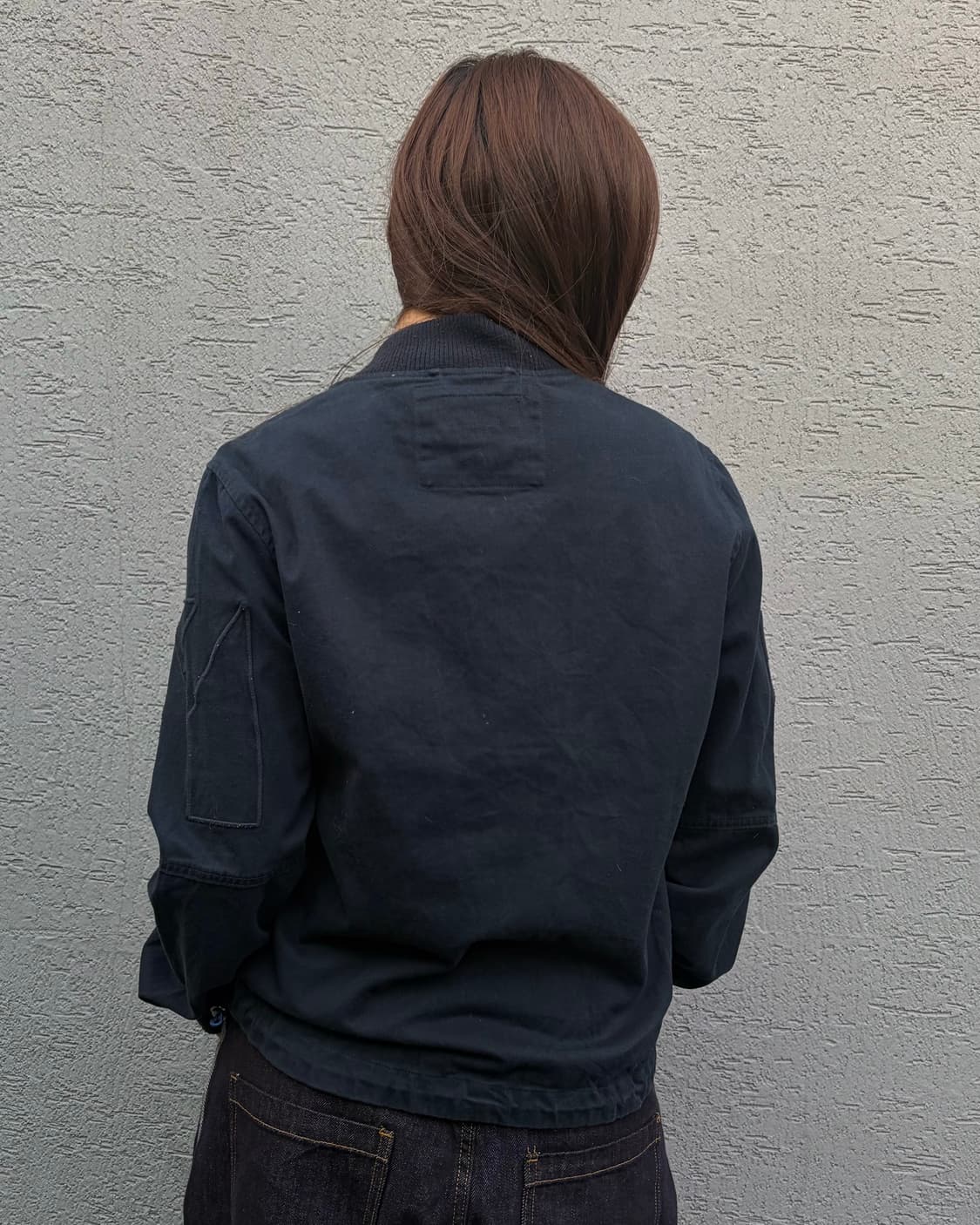 90s POLO navy cotton ma-1 bluson jacket 상품이미지3