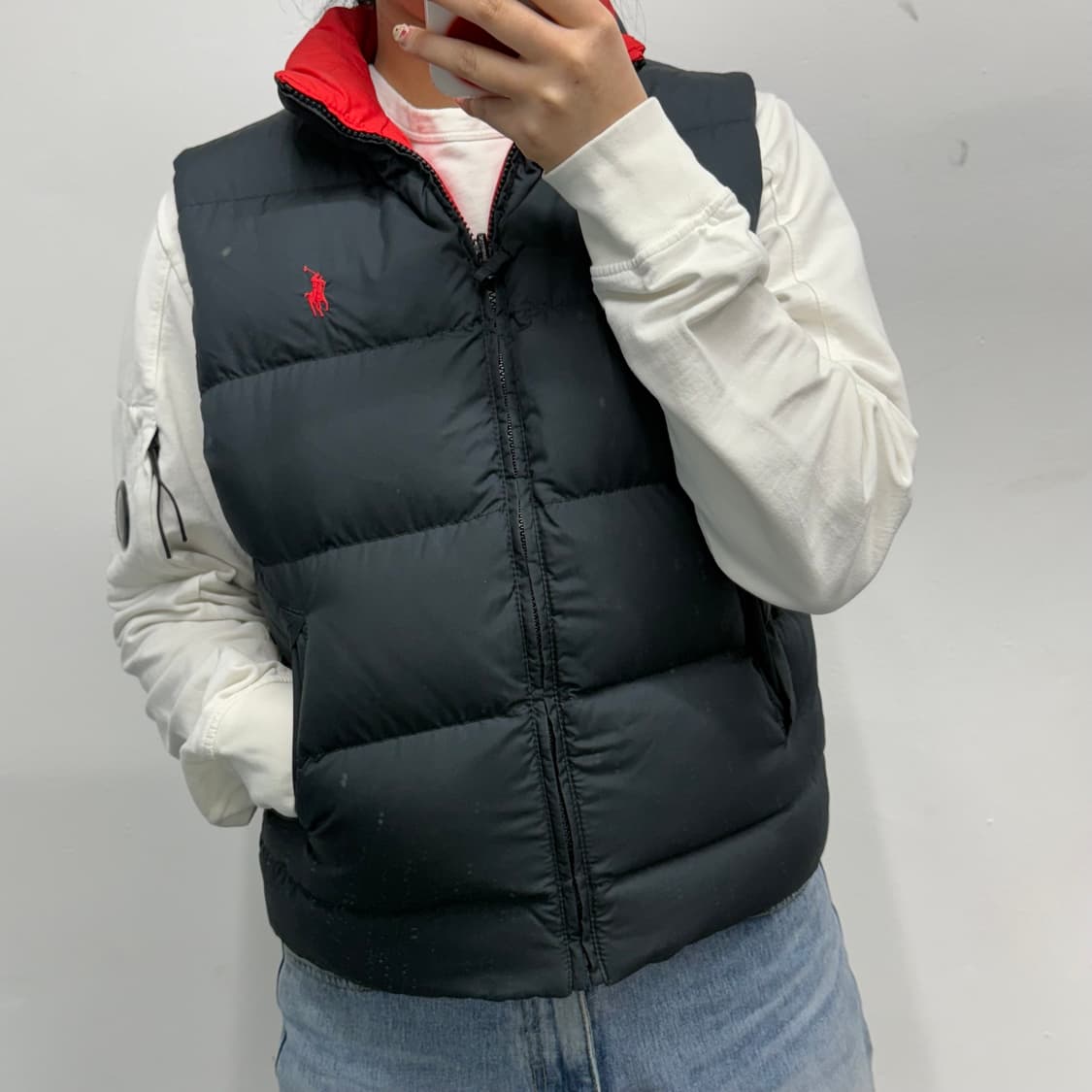 [L] 폴로 리버시블 패딩 키즈 베스트 상품이미지1