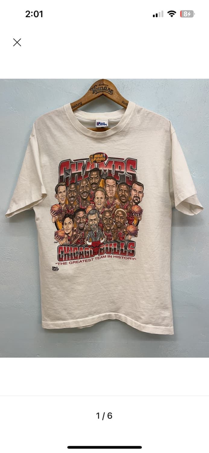 1996 Chicago Bulls Cream  T-Shirts 상품이미지1
