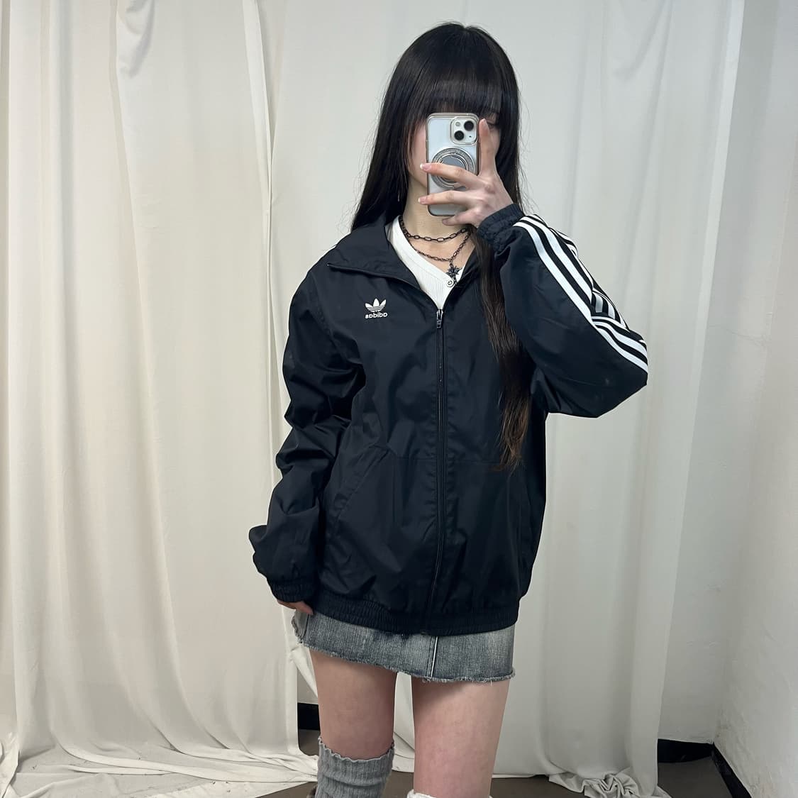 Adidas black lock-up windbreaker 상품이미지2