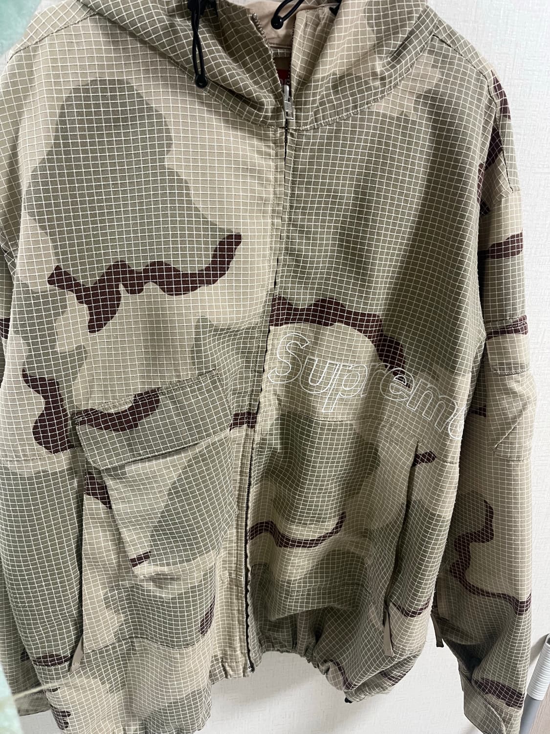 슈프림 21ss Supreme Grid Camo Zip Up Hooded 상품이미지1