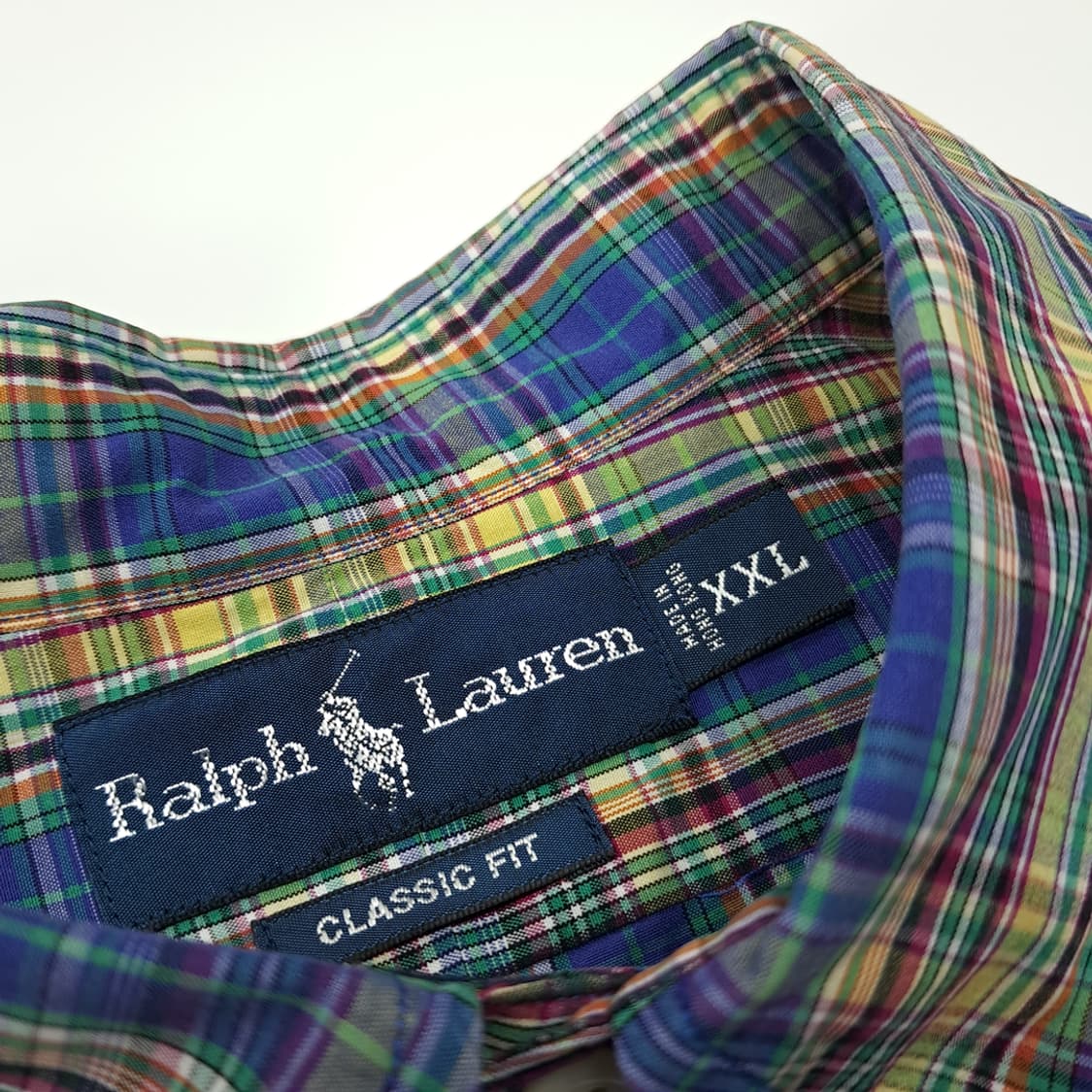 CL292 2XL 폴로 90s 홍콩판 마드라스체크 멀티컬러 셔츠 상품이미지3