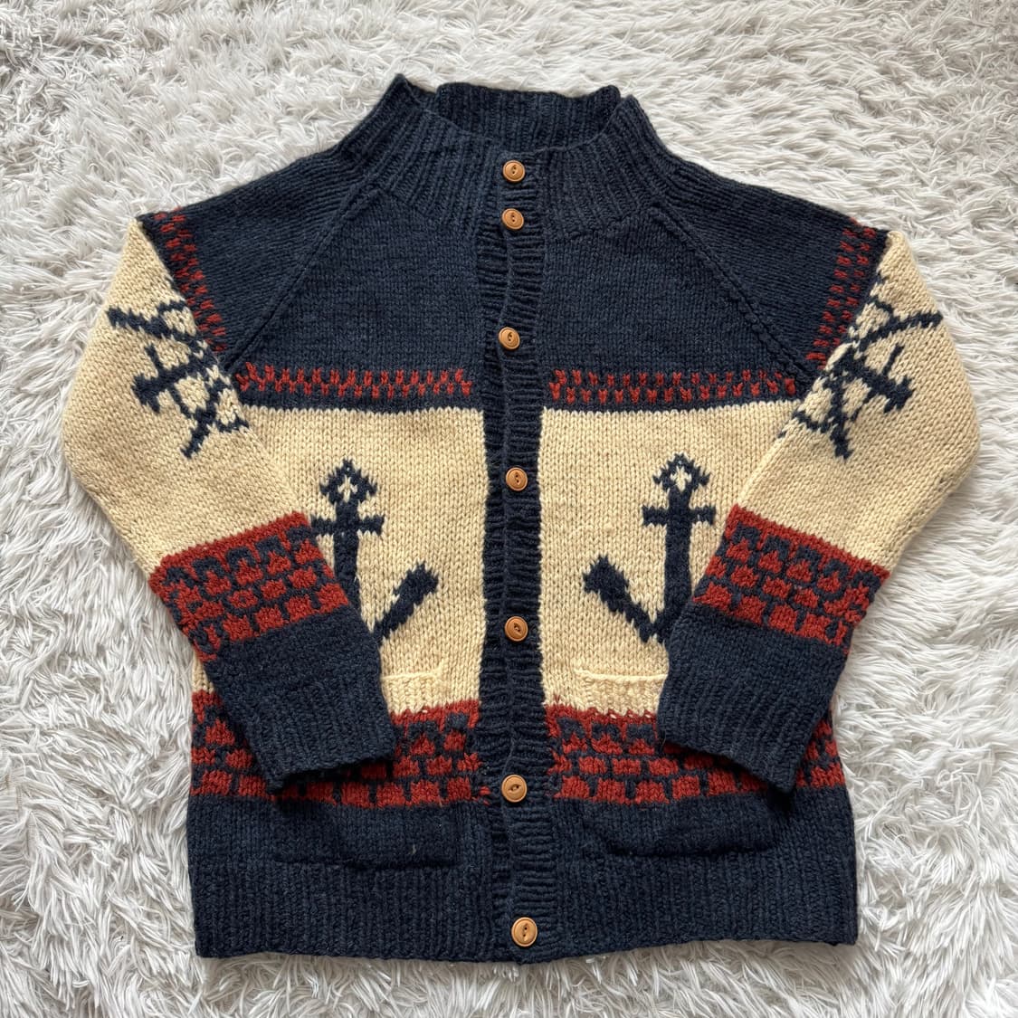 JOINT WORKS 일본빈티지 노르딕 단추 울 니트 가디건 울가디건 상품이미지2