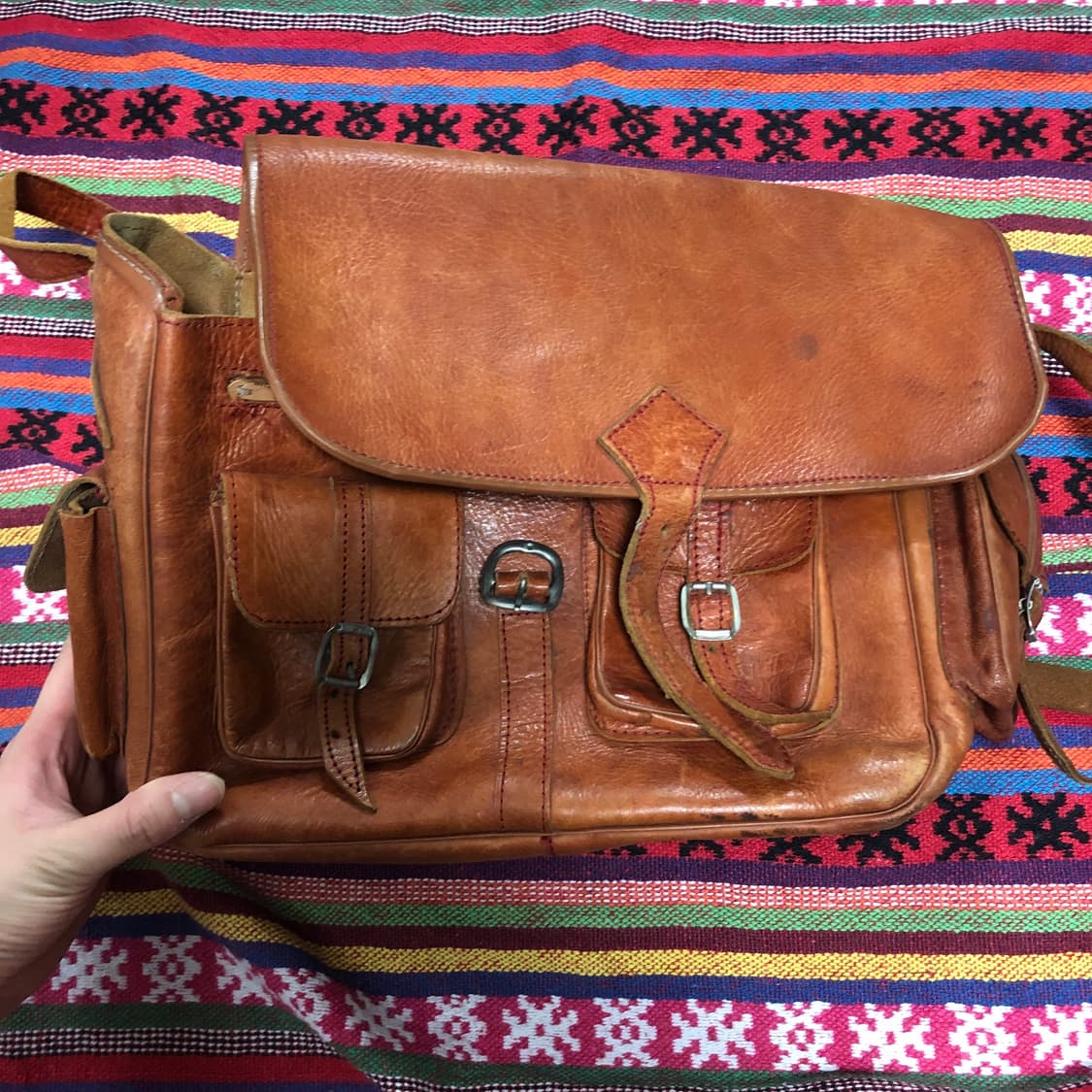 레더 크로스백 브라운 상품이미지1