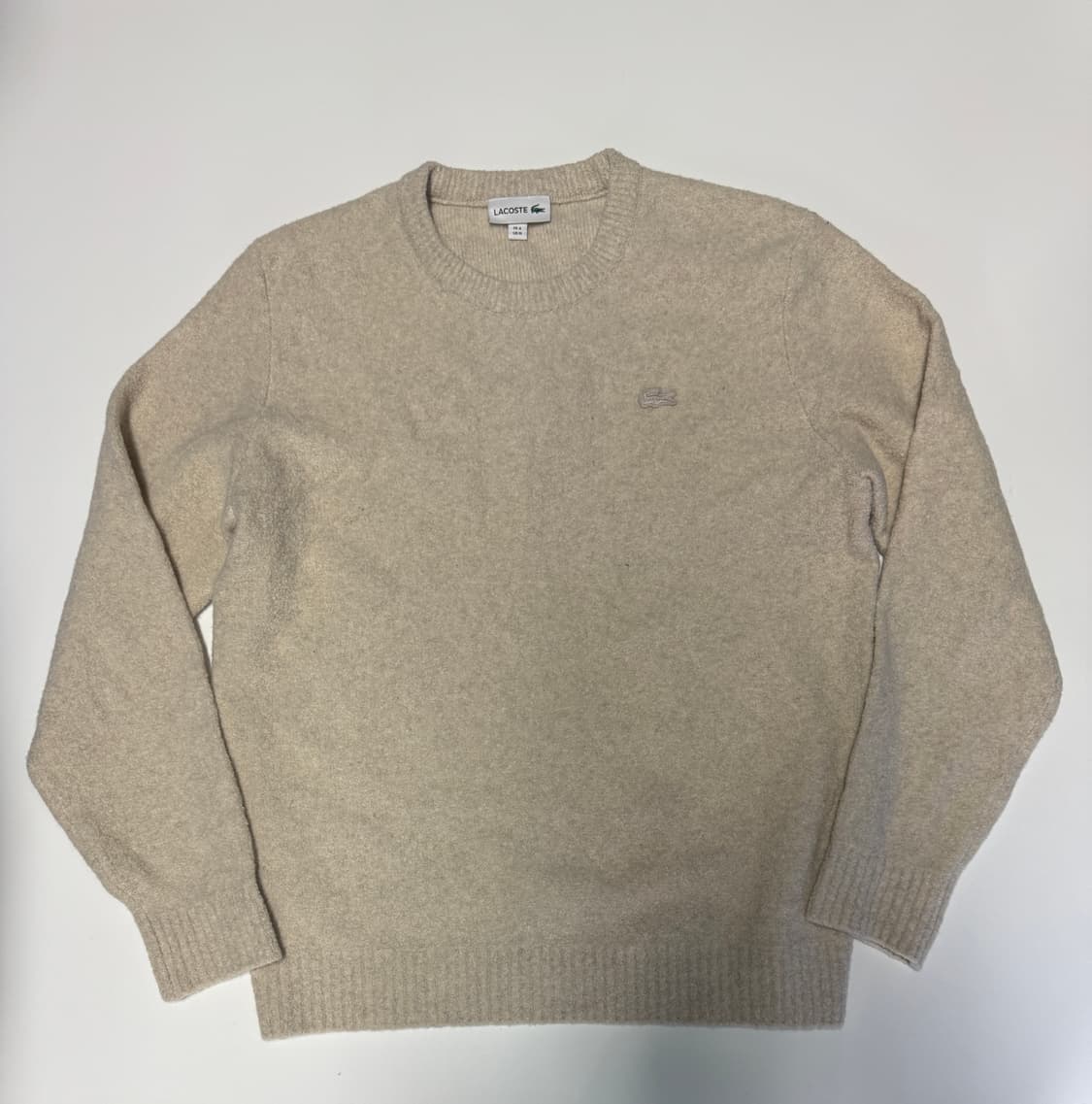 정품 라코스테 캐시미어 혼용 부클 니트 오트밀 상품이미지1