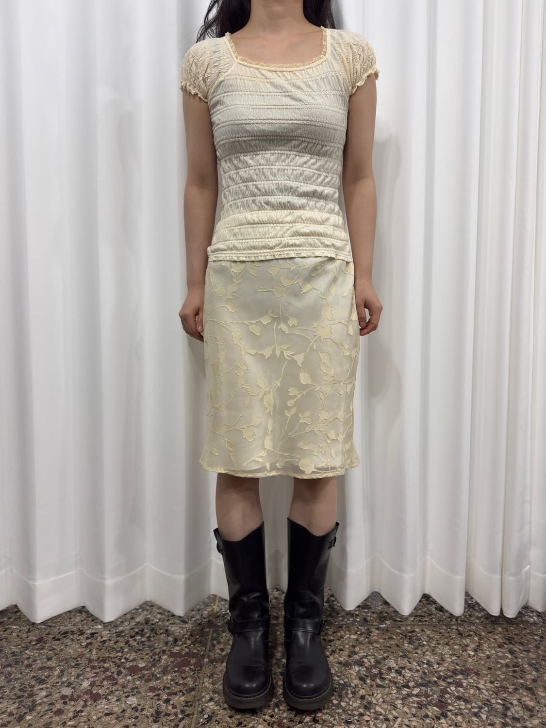 lace design slim top 상품이미지3