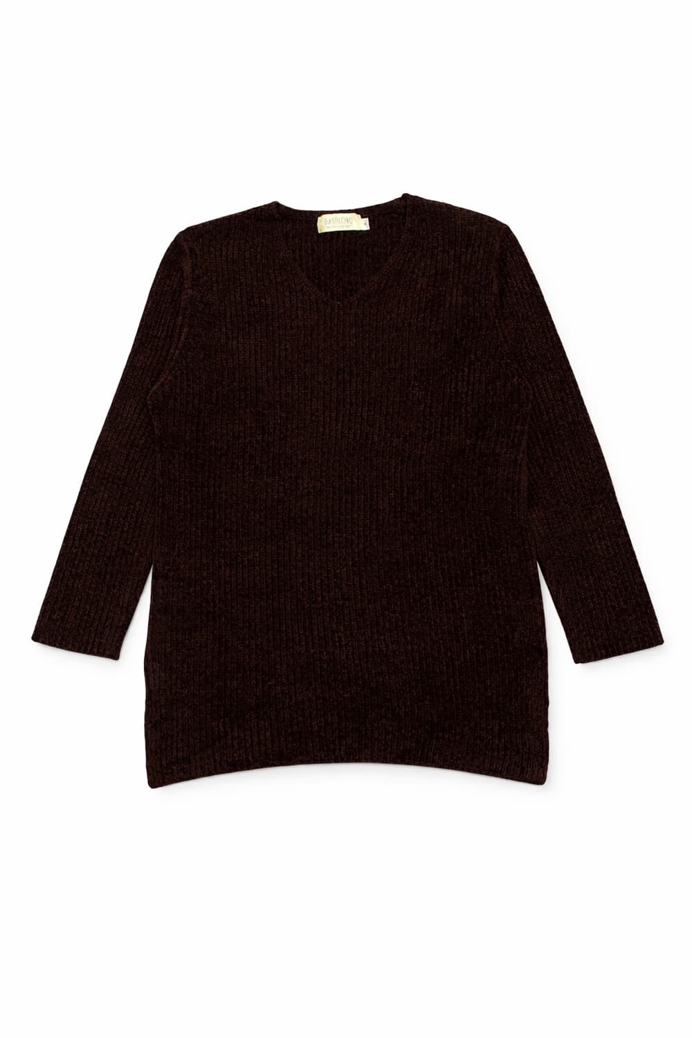 JPN 00s 일본 빈티지 y2k 모리걸 벨벳 셔닐 브이넥 니트 스웨터 상품이미지1