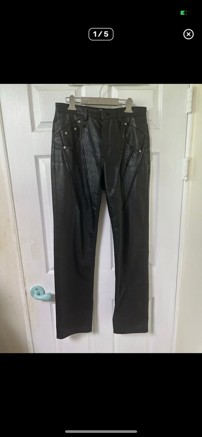 34)준태킴 코르셋 레더팬츠 상품이미지1