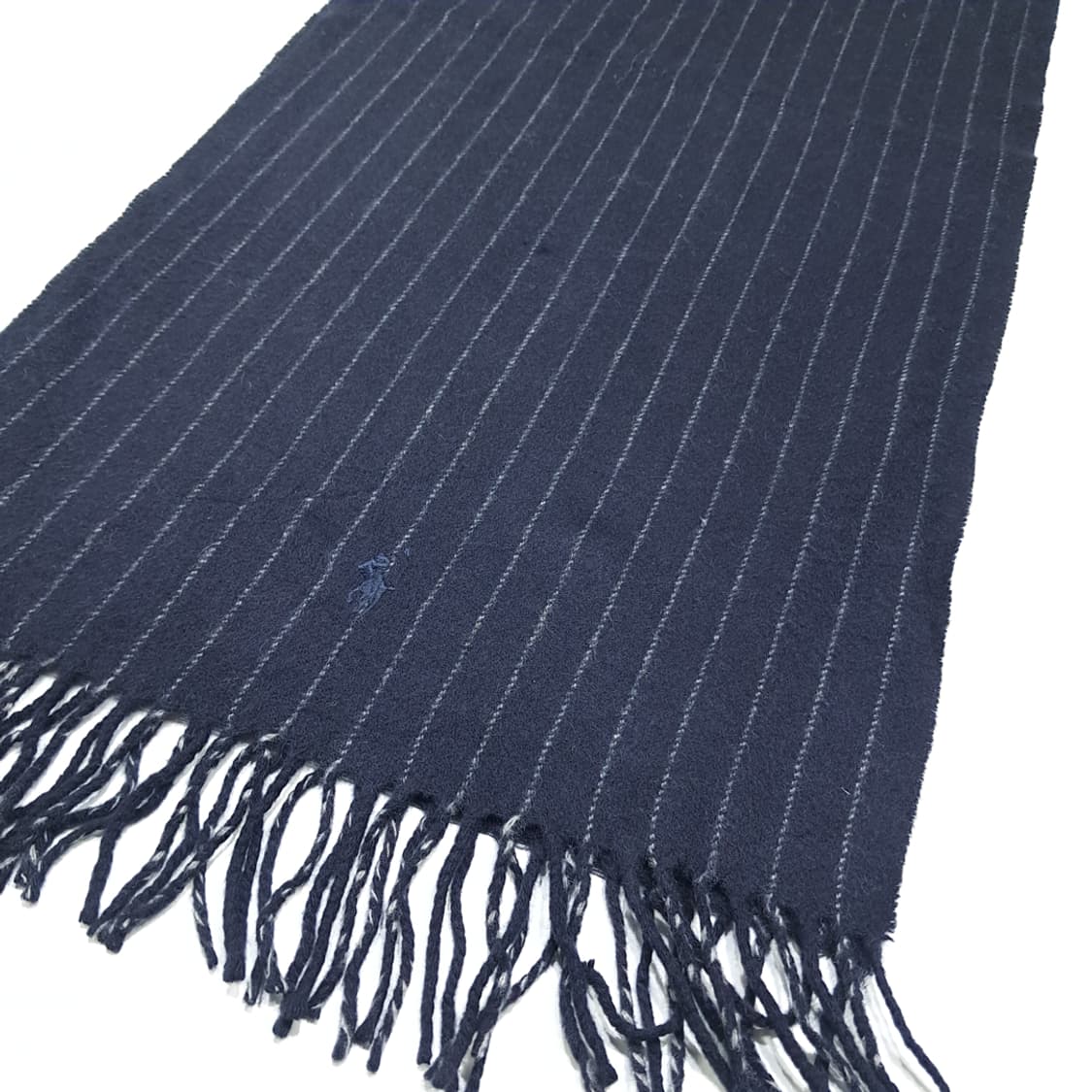 MX461 폴로 이태리판 캐시미어울 핀스트라이프 네이비 머플러 목도리 상품이미지3