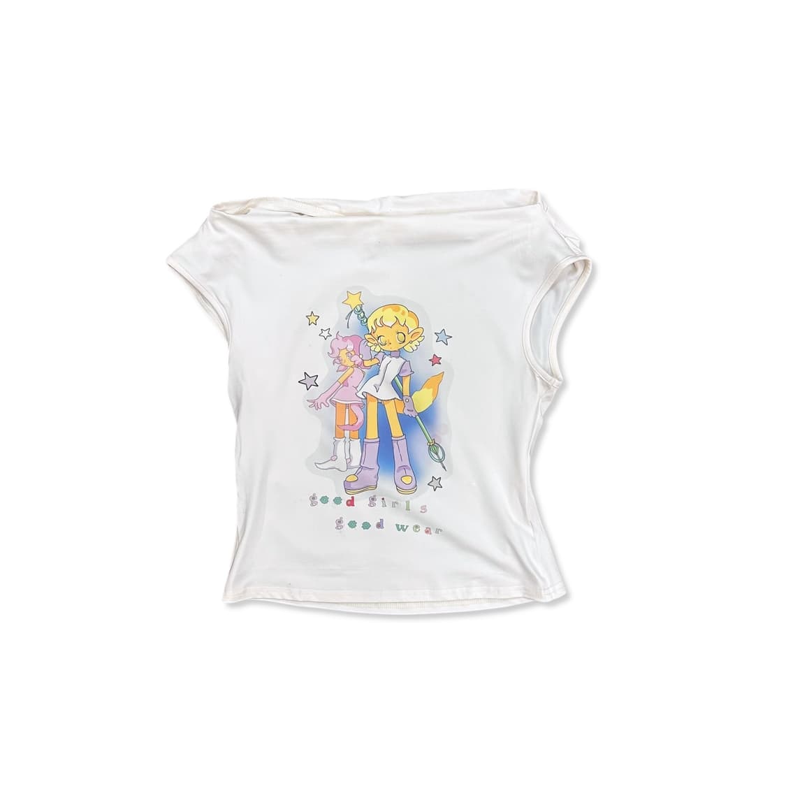 Weebi White One Shoulder Crop Top  상품이미지1