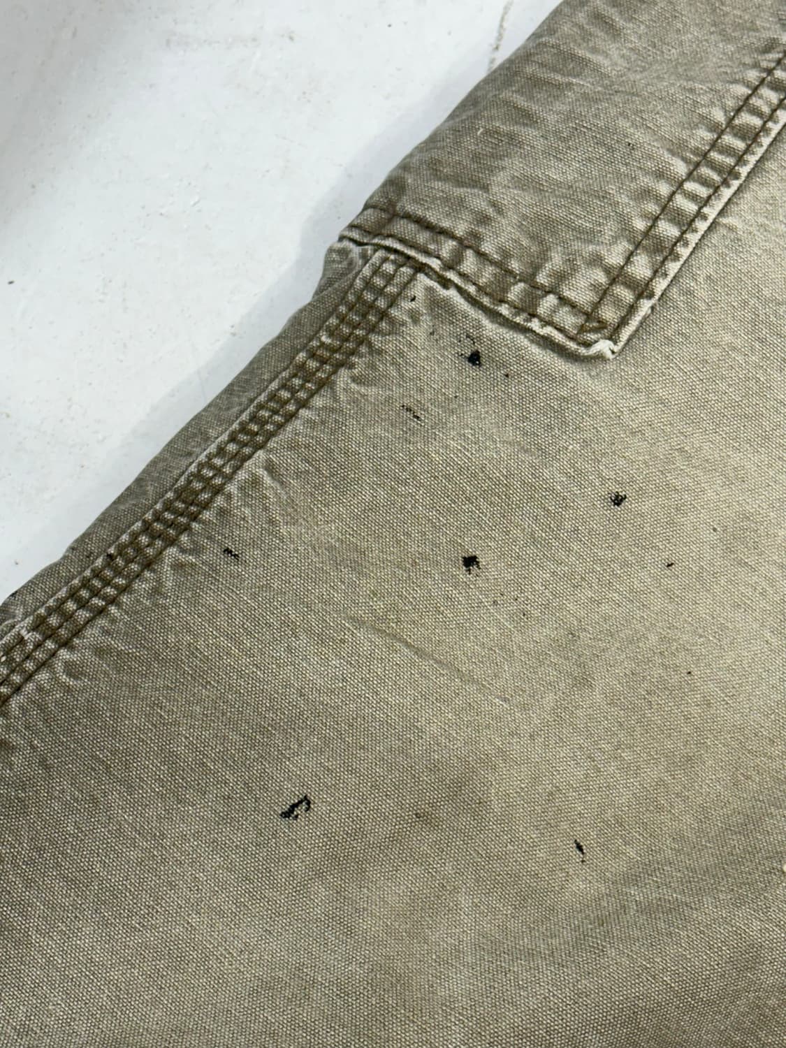 칼하트 b151 카키 와이드 카펜터 가죽탭 워크 팬츠 데님 바지 상품이미지8