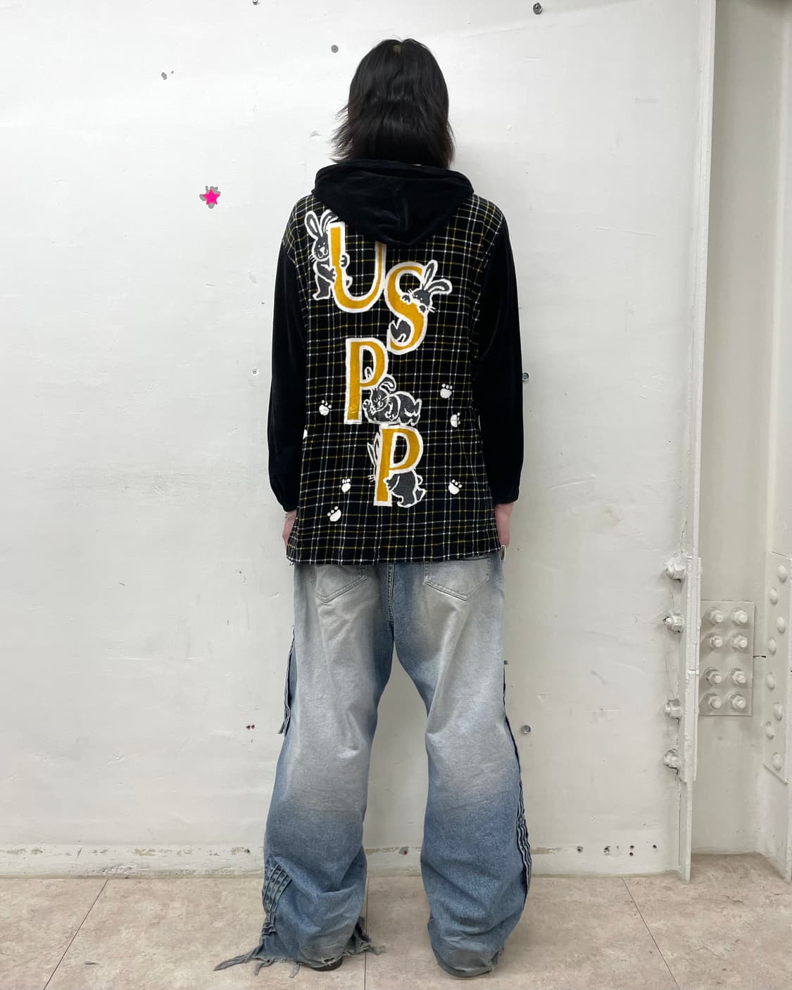 Rabbit Footprint Check Hoodie Jacket  상품이미지4