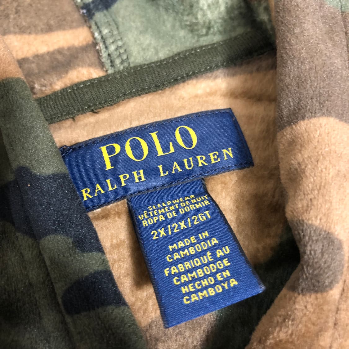 새상품) 폴로 랄프로렌 카모 슬립 수면 후드티 2XL 상품이미지2