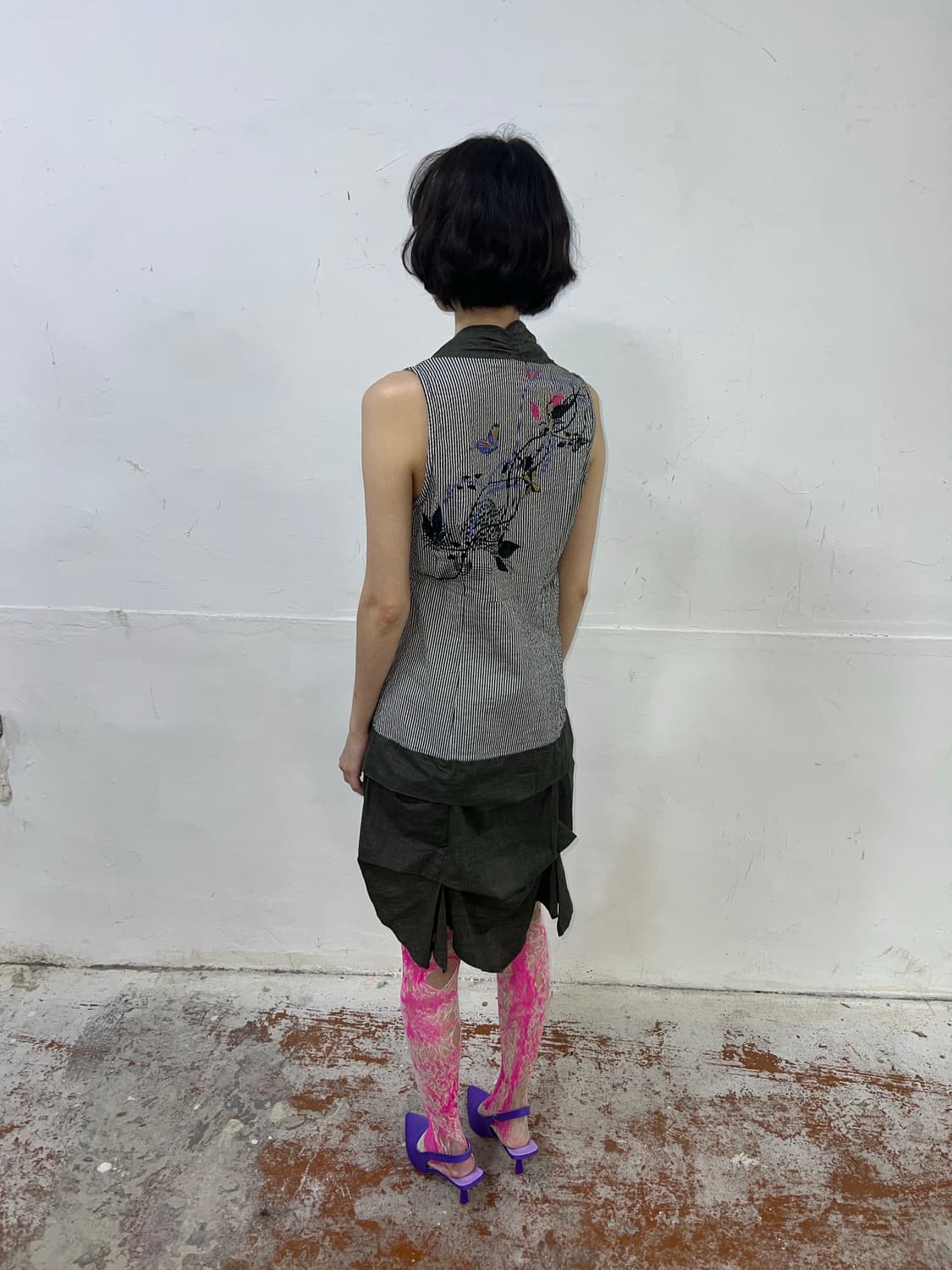 Vintage St-Martins 믹스드 패브릭 자수 드레스 (Copin 상품이미지6