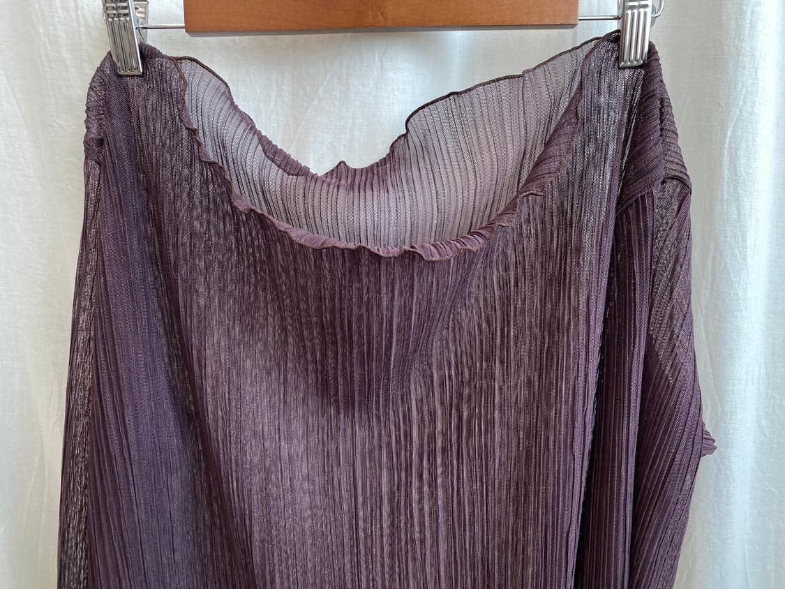 퍼플브라운 시스루 플리츠탑(L-XL) 상품이미지3