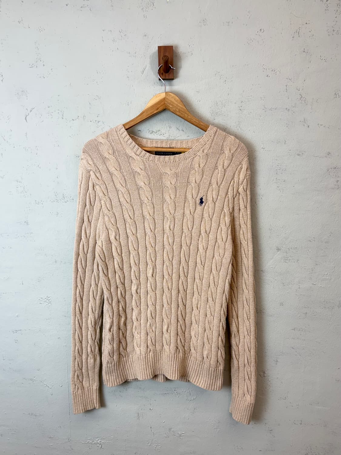 폴로랄프로렌 큐알 인증 베이지 케이블 니트 상품이미지1