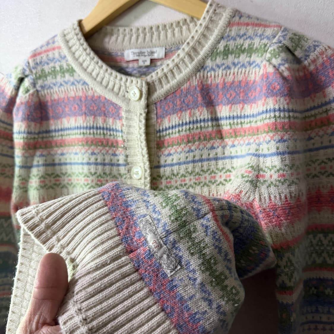 써스데이아일랜드 전판 자카드 가디건 S (여성 66정도) 상품이미지8