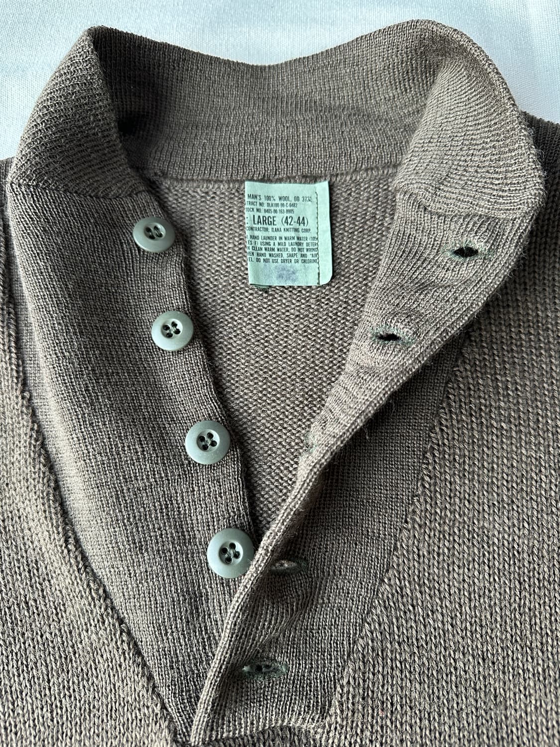 미군 5버튼 오리지널 울 니트 L 상품이미지5