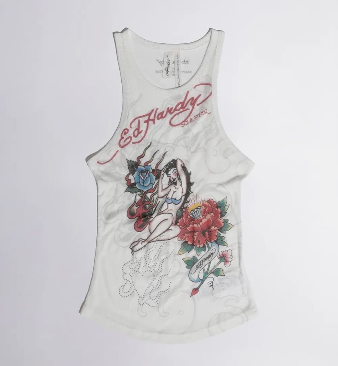 스컬프터 x 에드하디 콜라보 Sheer Tank Top White 상품이미지1