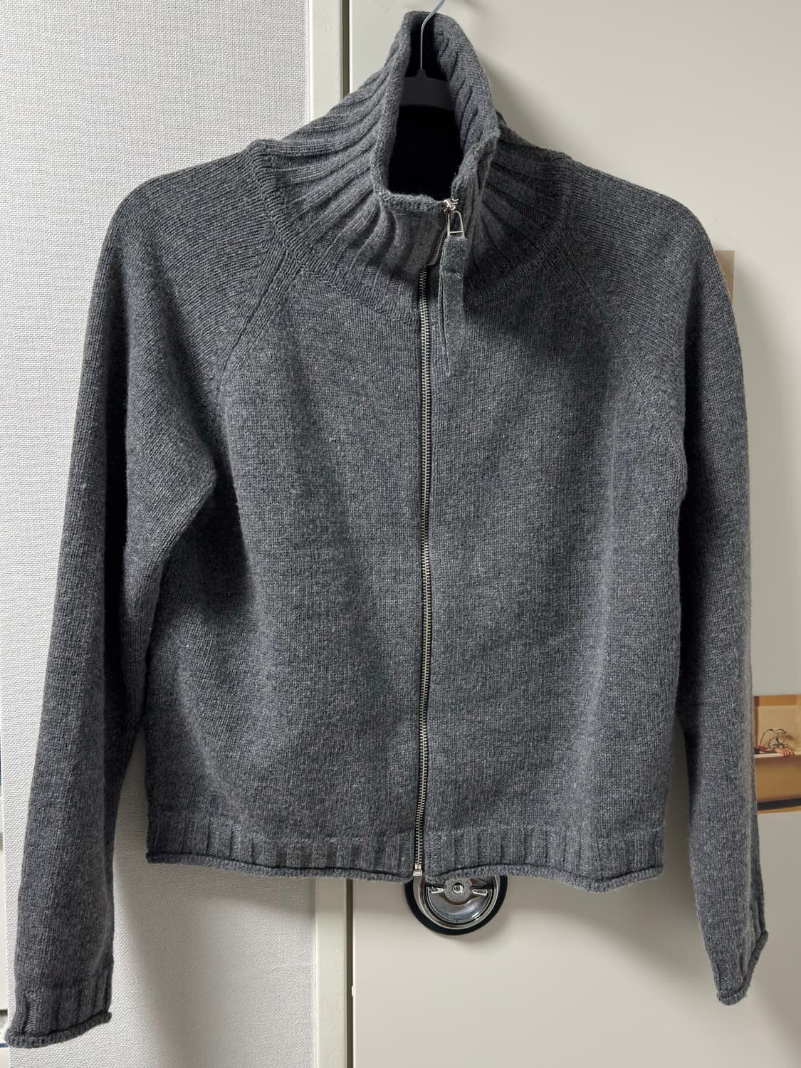 (W) 마뗑킴 니트집업 그레이 S사이즈 상품이미지3