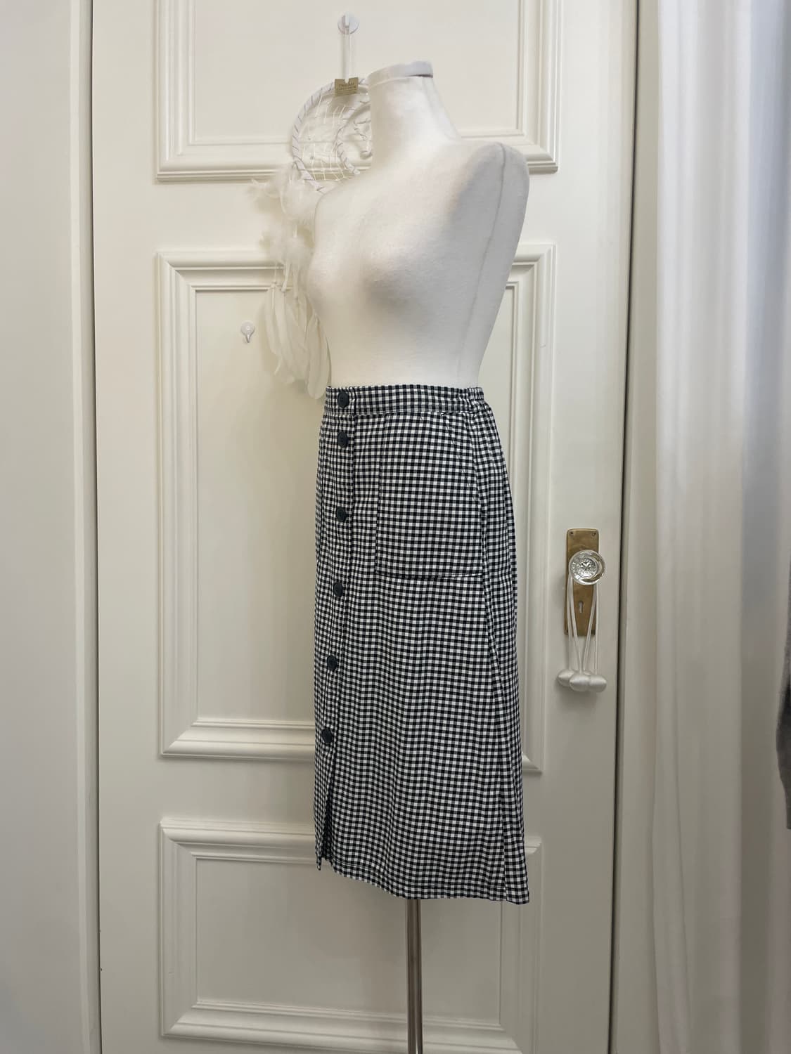 black gingham check button point banding 상품이미지2